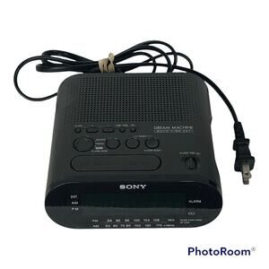 Vintage Sony Dream Machine Clock Radio Black Plug-In Battery Backup